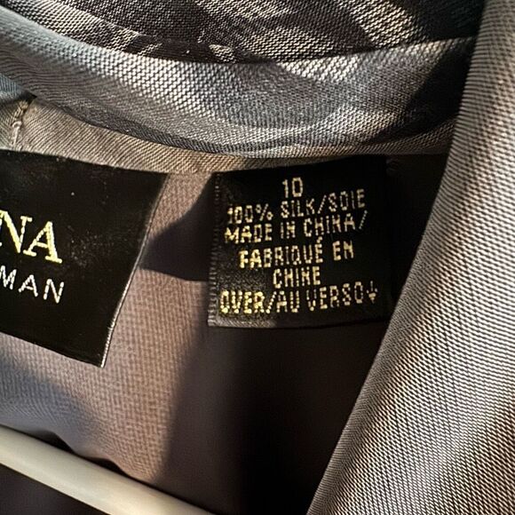 Dana Buchman Floral Silk Sheer Side Button Top Size 10 - Picture 9 of 10